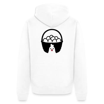 Egg Basket Chicken Icon - Unisex Premium Organic Zip Hoodie - white - Back - Thijin (182cm)