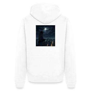 Nuit sur la pluie sur le toit - Veste à capuche bio Premium Unisexe - blanc - Dos - Thijin (182cm)