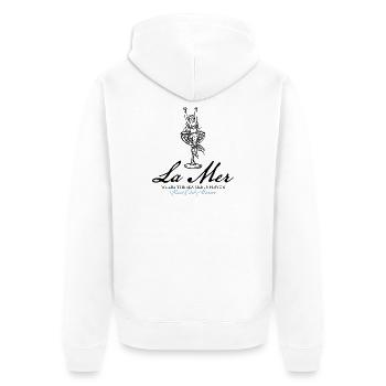 Beach Club - Unisex Premium Bio Zip Hoodie - Weiß - Hinten - Thijin (182cm)