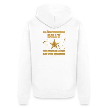 Billy - Unisex Premium Bio Zip Hoodie - Weiß - Hinten - Thijin (182cm)