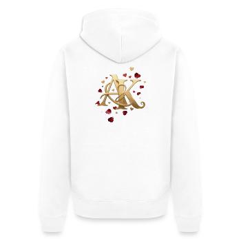 Goldene AK Liebesverbindungen - Unisex Premium Bio Zip Hoodie - Weiß - Hinten - Thijin (182cm)