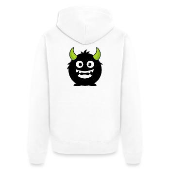 Graphique audacieux de mascotte de monstre pour streetwear - Veste à capuche bio Premium Unisexe - blanc - Dos - Thijin (182cm)