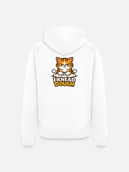 Ich knete Teig lustiges Katzenhemd - Unisex Premium Bio Zip Hoodie - Weiß
