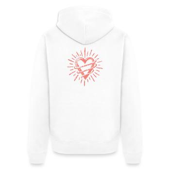 Cœur - Veste à capuche bio Premium Unisexe - blanc - Dos - Thijin (182cm)