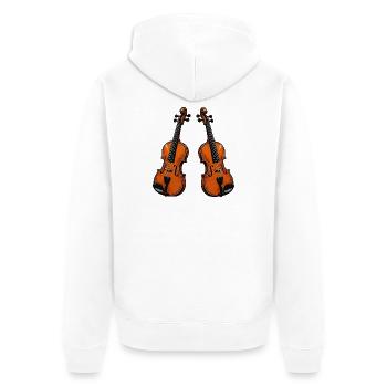 Violin Violin - Unisex Premium Organic Zip Hoodie - white - Back - Thijin (182cm)