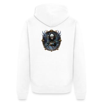 Blue Mystic with Ornate Wings - Unisex Premium Organic Zip Hoodie - white - Back - Thijin (182cm)