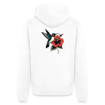 Wing Beat In Ink - Unisex Premium Organic Zip Hoodie - white - Back - Thijin (182cm)