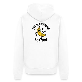 I Am Banana – For You Cartoon - Unisex Premium Organic Zip Hoodie - white - Back - Thijin (182cm)