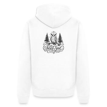 Chouette mystique dans la forêt - Veste à capuche bio Premium Unisexe - blanc - Dos - Thijin (182cm)