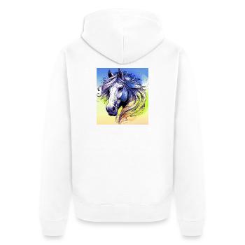 cheval - Veste à capuche bio Premium Unisexe - blanc - Dos - Thijin (182cm)