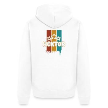 Hektor als Geschenkidee - Unisex Premium Bio Zip Hoodie - Weiß - Hinten - Thijin (182cm)