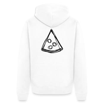 Pizza handgezeichnet - Unisex Premium Bio Zip Hoodie - Weiß - Hinten - Thijin (182cm)