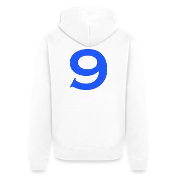 9 - Unisex Premium Bio Zip Hoodie - Weiß - Hinten - Thijin (182cm)