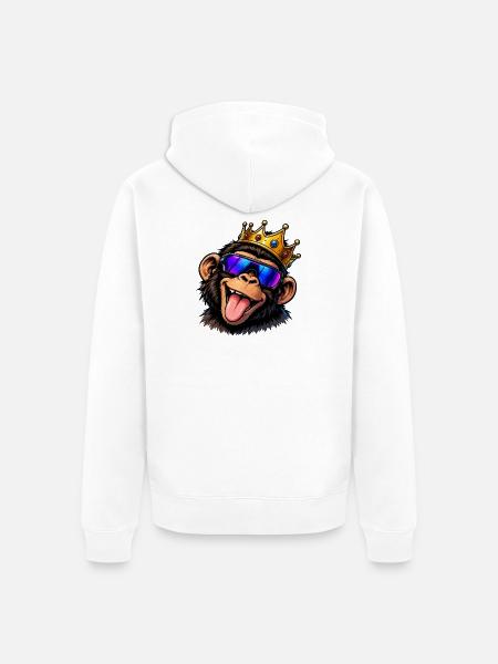 affe-krone - Unisex Premium Bio Zip Hoodie - Weiß