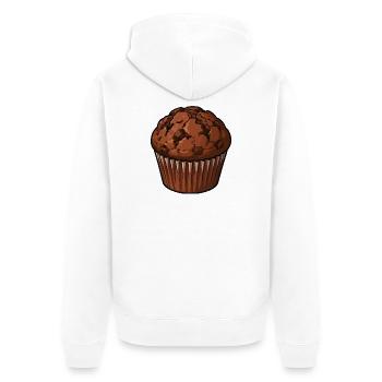 Schoko Muffin Illustration - Unisex Premium Bio Zip Hoodie - Weiß - Hinten - Thijin (182cm)