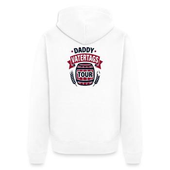 Bierfass Vatertag Logo - Unisex Premium Bio Zip Hoodie - Weiß - Hinten - Thijin (182cm)