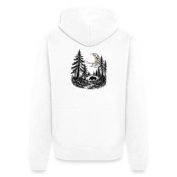 Mystischer Wald - Unisex Premium Bio Zip Hoodie - Weiß - Hinten - Thijin (182cm)