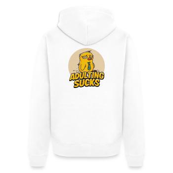 Adulting Sucks Cartoon Chick - Unisex Premium Bio Zip Hoodie - Weiß - Hinten - Thijin (182cm)
