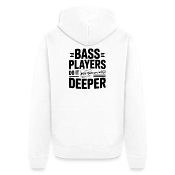 Bassisten machen es tiefer - Unisex Premium Bio Zip Hoodie - Weiß - Hinten - Thijin (182cm)