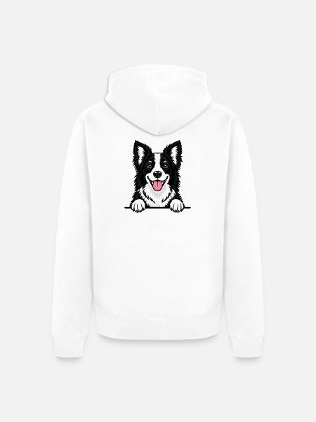 Border Collie - Unisex Premium Bio Zip Hoodie - Weiß