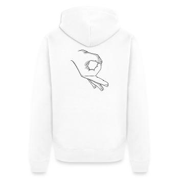 troll hand - Unisex Premium Organic Zip Hoodie - white - Back - Thijin (182cm)