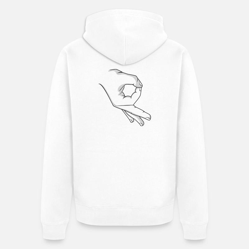 main de troll - Veste à capuche bio Premium Unisexe - blanc