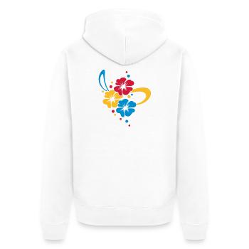 Bouquet de fleurs avec ruban - Veste à capuche bio Premium Unisexe - blanc - Dos - Thijin (182cm)