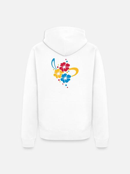 Blumenbouquet mit Schleife - Unisex Premium Bio Zip Hoodie - Weiß