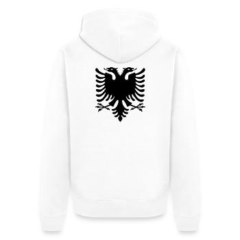 Shqiponja Albanien Adler – Patrioten Flaggen Shirt - Unisex Premium Bio Zip Hoodie - Weiß - Hinten - Thijin (182cm)