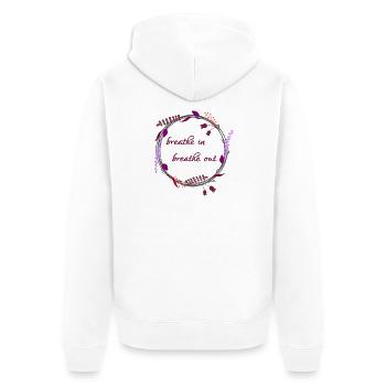 Relax - Unisex Premium Bio Zip Hoodie - Weiß - Hinten - Thijin (182cm)