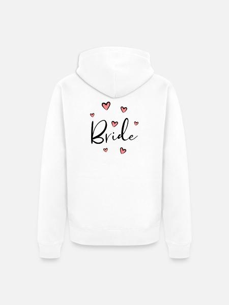 Bride Heart Bachelorette Party Gift - Unisex Premium Organic Zip Hoodie - white