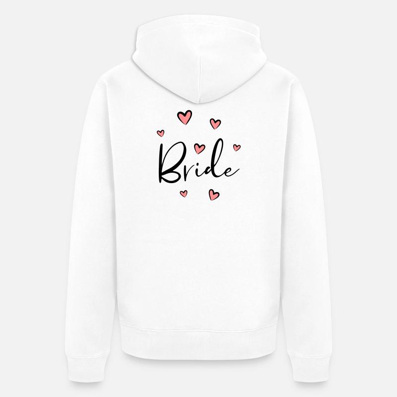 Bride Herz Junggesellinnenabschied Geschenk - Unisex Premium Bio Zip Hoodie - Weiß
