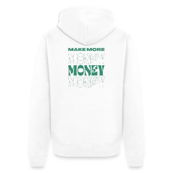 make more money - Unisex Premium Organic Zip Hoodie - white - Back - Thijin (182cm)