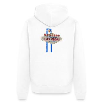 Las Vegas - Unisex Premium Bio Zip Hoodie - Weiß - Hinten - Thijin (182cm)