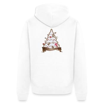 schöner Lebkuchen Christbaum für Weihnachten - Unisex Premium Bio Zip Hoodie - Weiß - Hinten - Thijin (182cm)
