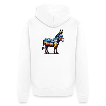 Âne, Tétine, Mule - Veste à capuche bio Premium Unisexe - blanc - Dos - Thijin (182cm)