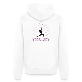 Fille de yoga - Veste à capuche bio Premium Unisexe - blanc - Dos - Thijin (182cm)