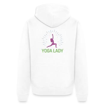 Fille de yoga - Veste à capuche bio Premium Unisexe - blanc - Dos - Thijin (182cm)