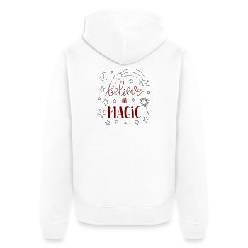 believe in Magic - Unisex Premium Bio Zip Hoodie - Weiß - Hinten - Thijin (182cm)