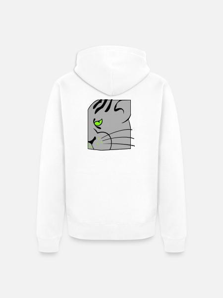 Cat - Unisex Premium Organic Zip Hoodie - white