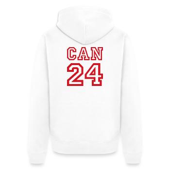 Canada Kanada - Unisex Premium Bio Zip Hoodie - Weiß - Hinten - Thijin (182cm)