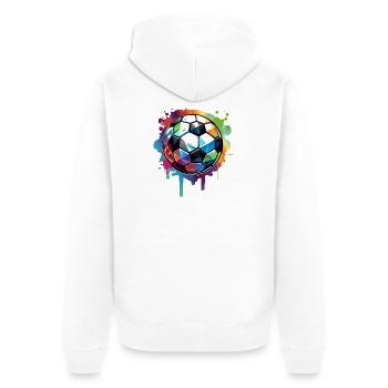 Graffiti de football urbain coloré avec des reflets de lumière - Veste à capuche bio Premium Unisexe - blanc - Dos - Thijin (182cm)