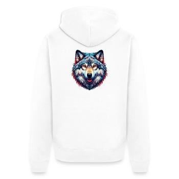 Loup - Veste à capuche bio Premium Unisexe - blanc - Dos - Thijin (182cm)