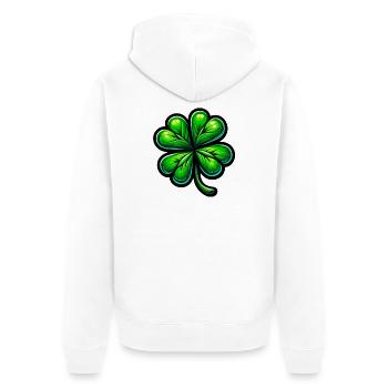 Four-leaf clover - Unisex Premium Organic Zip Hoodie - white - Back - Thijin (182cm)