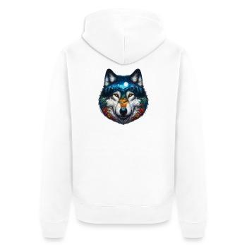 Loup - Veste à capuche bio Premium Unisexe - blanc - Dos - Thijin (182cm)