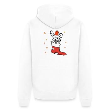 Easter Bunny St. Nicholas - Unisex Premium Organic Zip Hoodie - white - Back - Thijin (182cm)