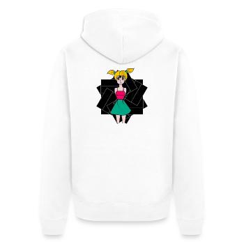 anniversaire. anniversaire décennie. humour. drôle - Veste à capuche bio Premium Unisexe - blanc - Dos - Thijin (182cm)