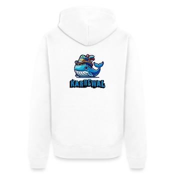 Unterwegs im Karneval als Karnewal - Unisex Premium Bio Zip Hoodie - Weiß - Hinten - Thijin (182cm)