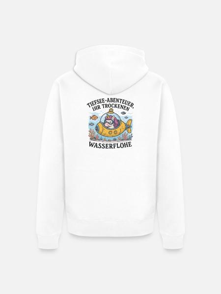 Einhorn-Tiefsee-U-Boot - Unisex Premium Bio Zip Hoodie - Weiß