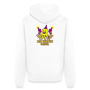 ONG Kraken Neon Pop - Veste à capuche bio Premium Unisexe - blanc - Dos - Thijin (182cm)